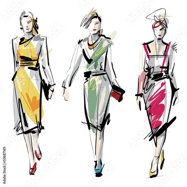 Obraz Fashion models. Sketch.