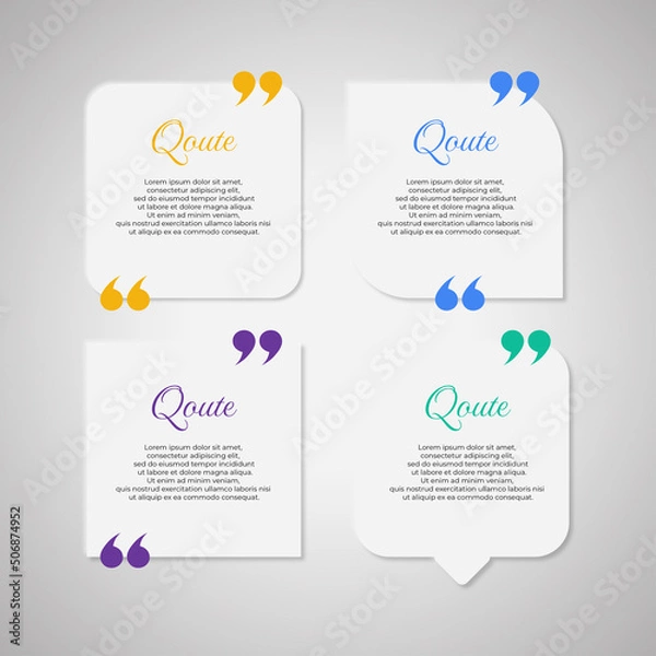 Fototapeta Minimal white quote template in geometric shapes