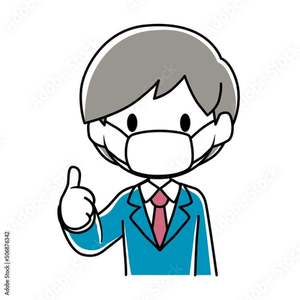 Fototapeta マスクを装備するの男性のイラスト