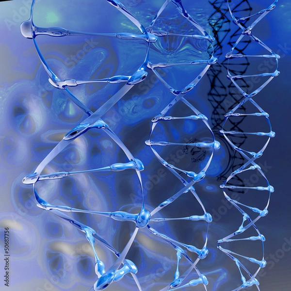 Fototapeta DNA Strands - 3D render