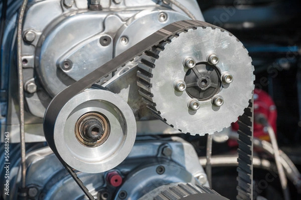 Fototapeta closeup of high performance automobile engine parts