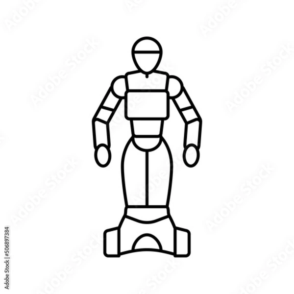 Fototapeta artificial robot line icon vector illustration