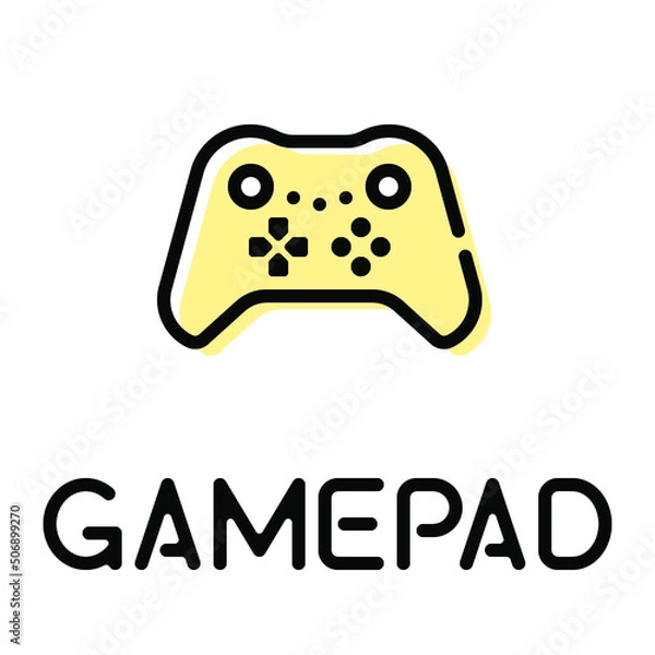 Obraz Gamepad controller pictogram with text label