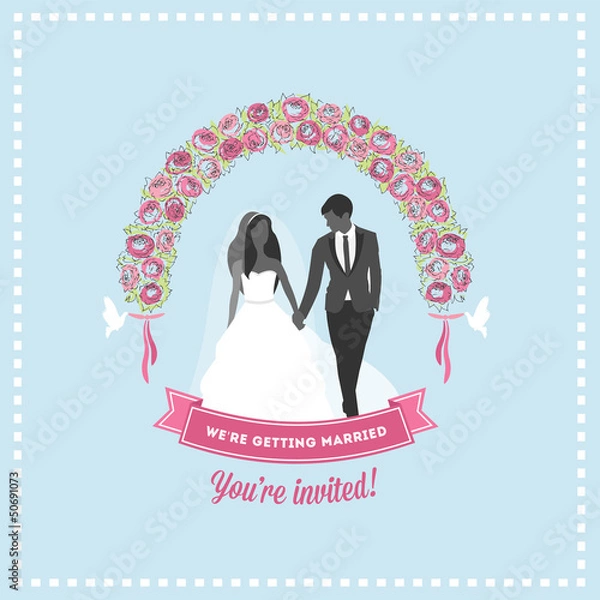 Obraz Wedding invitation flower arch