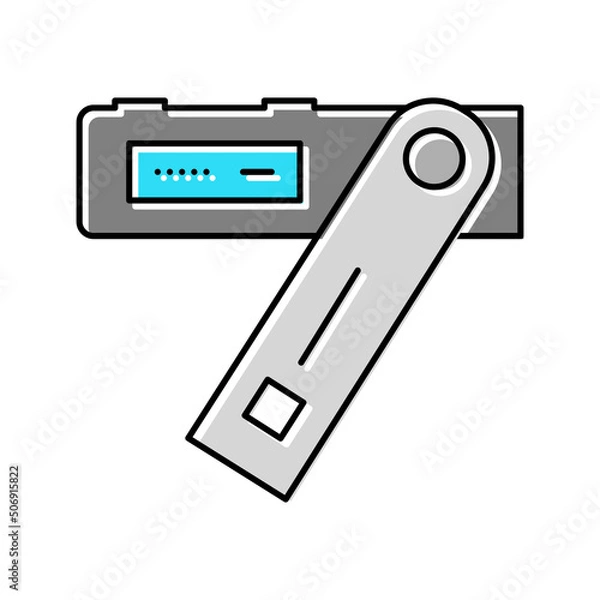 Obraz crypto digital device color icon vector illustration