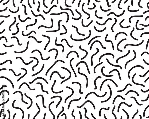 Fototapeta Seamless pattern with black  confetti on a white background	