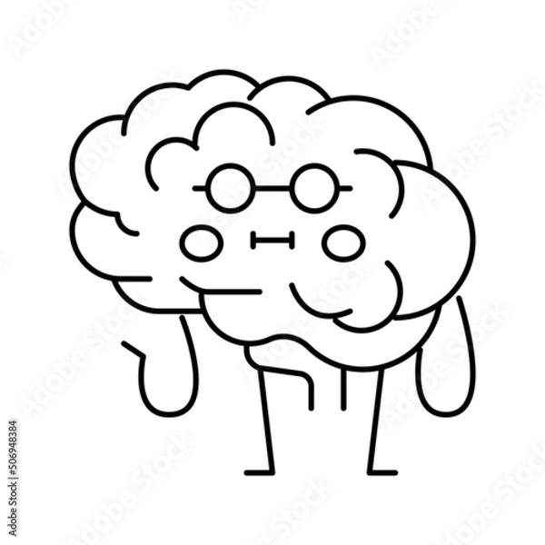 Fototapeta brain health line icon vector illustration