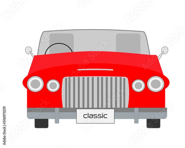 Fototapeta かっこいいレトロなオープンカー・クラシックカー・ヴィンテージカー・車体・レッド・赤