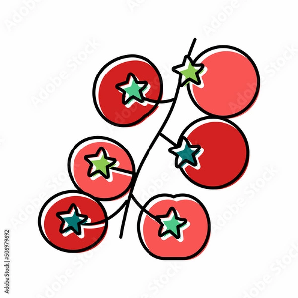 Obraz cherry tomato color icon vector illustration