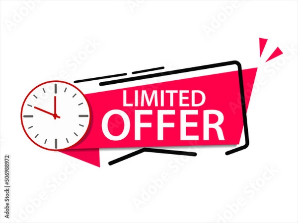 Obraz Modern vector banner tape limited offer. time