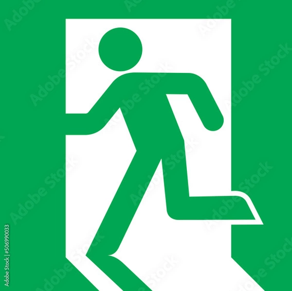 Fototapeta Exit emergency sign icon vector