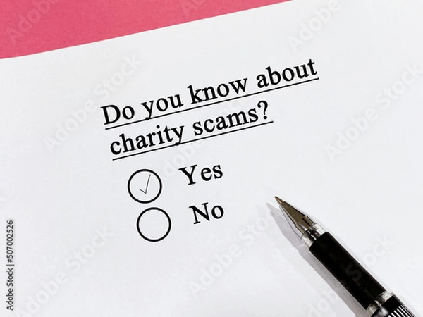Obraz Questionnaire about scam and fraud