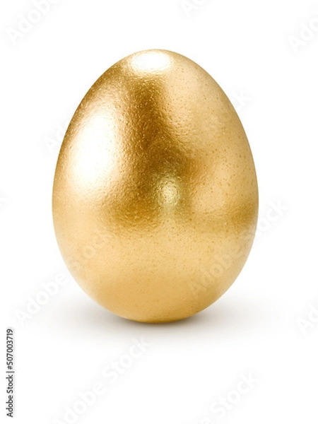 Fototapeta Golden egg isolated on white background.
