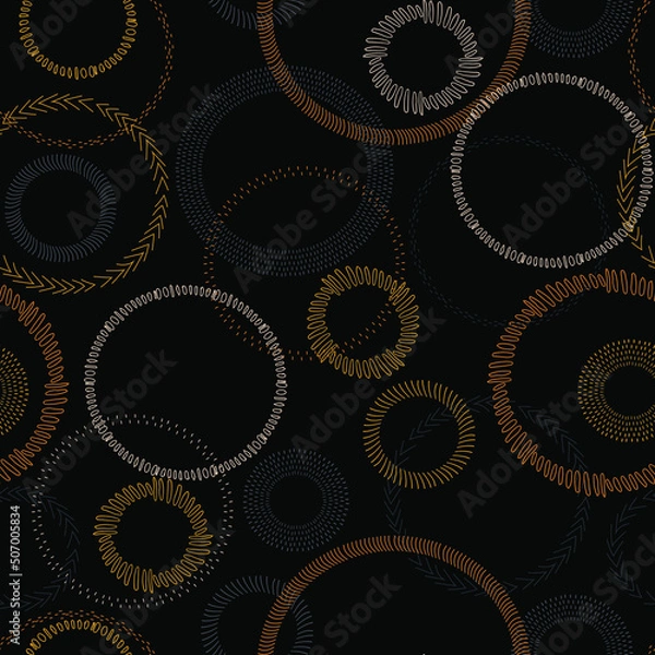 Fototapeta circles frame different sizes and colors abstract vector seamless pattern