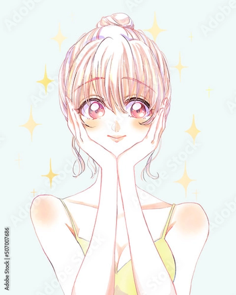 Fototapeta キャミソールの若い女性