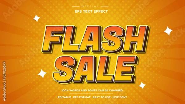 Obraz Flash sale text effect banner template design