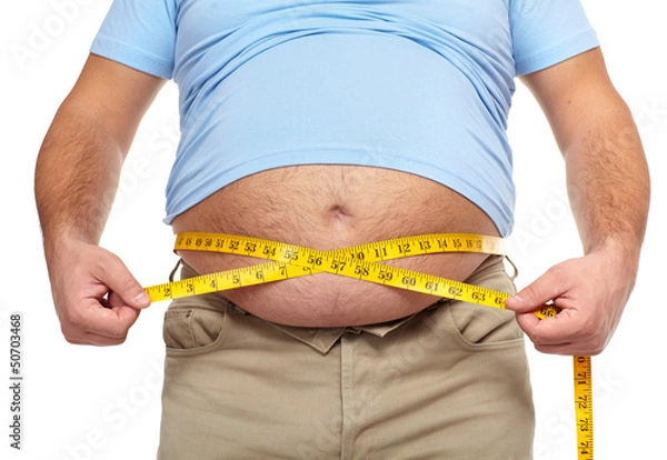 Obraz Fat man with a big belly.