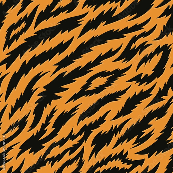 Obraz Seamless tiger fur texture. Use this vector pattern for fashion design, home decoration, wallpapers and digital backgrounds.