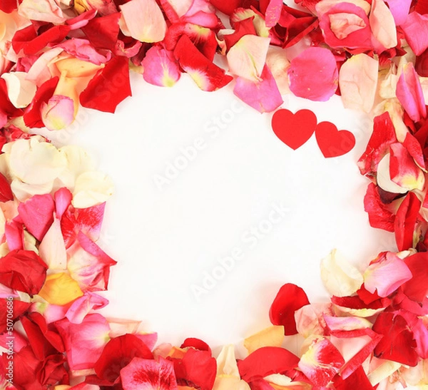 Fototapeta frame of beautiful petals of roses