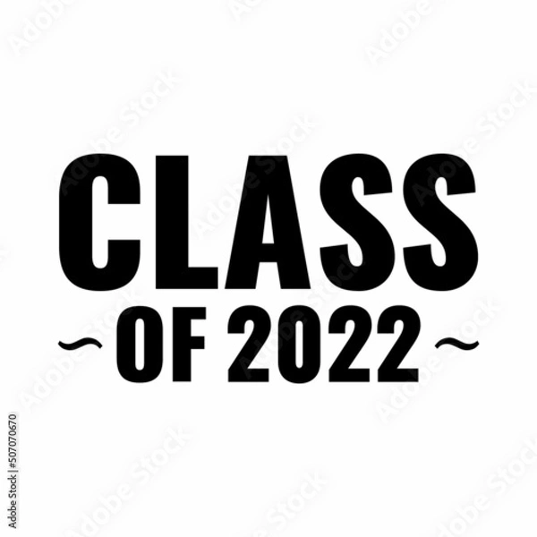 Fototapeta Class 2022. Stylized inscription with the year and the graduate's cap.