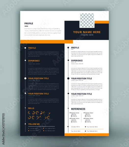 Obraz modern creative  print-ready cv resume design template