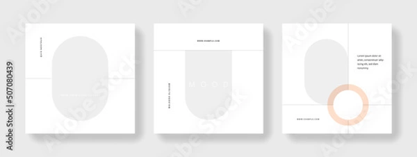 Fototapeta Minimal and trendy social media layouts, clean editable graphic templates for web, instagram and facebook, square design for banner advert