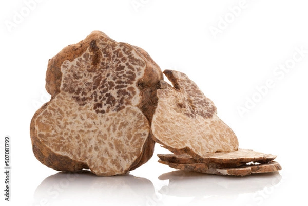 Obraz White truffle cross section isolated.