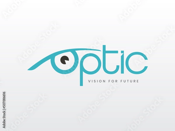 Obraz Optician eye vision vector logo illustration. Creative optic symbol template. 