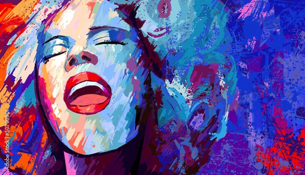 Fototapeta Jazz Singer na tle grunge