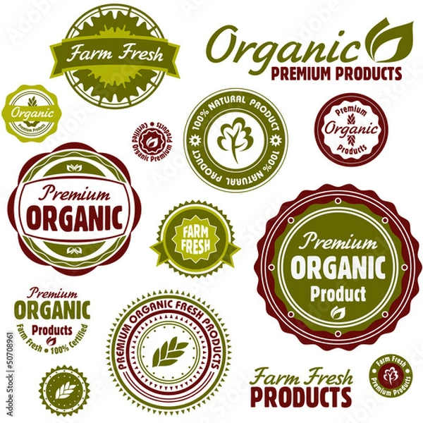 Obraz Organic Product labels set