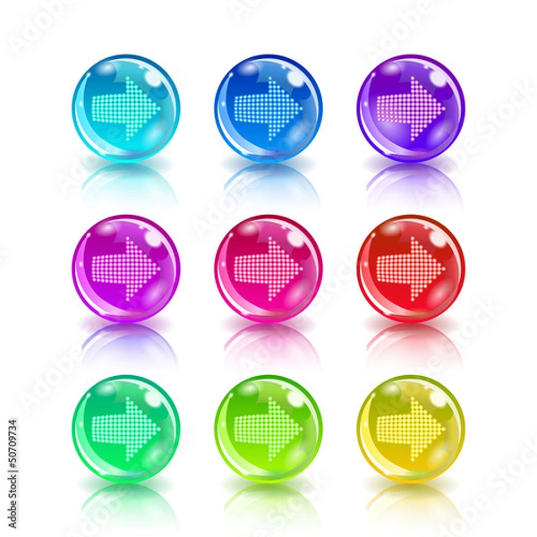 Fototapeta Set of navigation icons. Right direction.