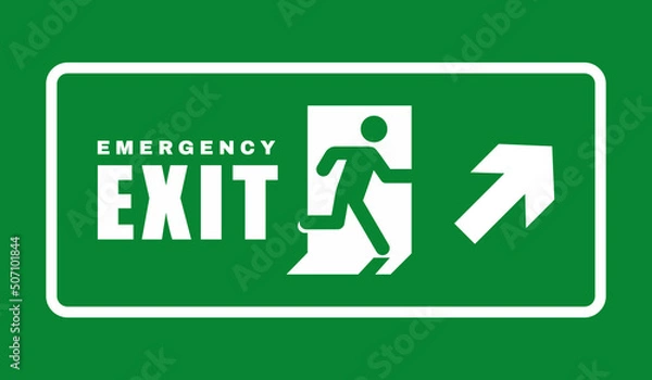 Obraz Exit door symbol. Evacuation symbol vector