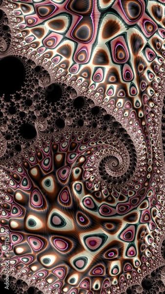 Fototapeta Artistic and imaginative digitally designed abstract 3D fractal background