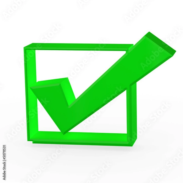 Fototapeta grüner Hacken - check Button