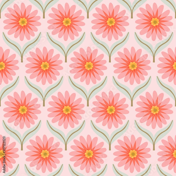 Obraz Vector boho flowers seamless pattern background. Perfect for fabric, scrapbooking, wallpaper projects