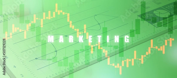Fototapeta 2d rendering Stock market online business concept. business Graph
