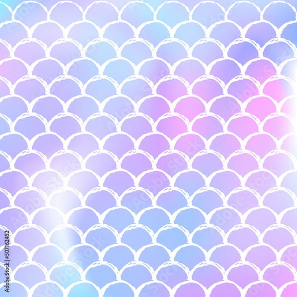 Fototapeta Gradient mermaid background with holographic scales.