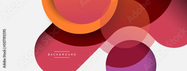 Fototapeta Vector round shapes circles minimal geometric background. Vector illustration for wallpaper banner background or landing page