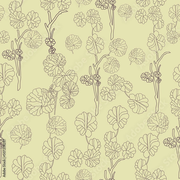 Fototapeta Foliage and branches colorful vector pattern