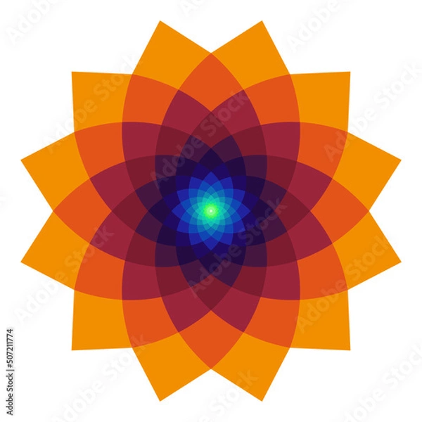 Obraz Geometric Abstract Flower Circle Logo 