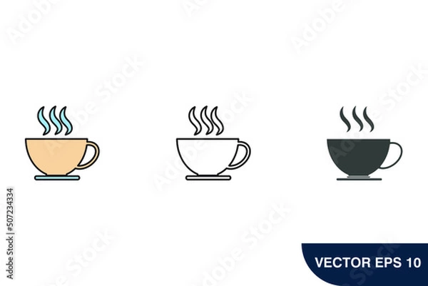 Fototapeta cup of coffee icons  symbol vector elements for infographic web