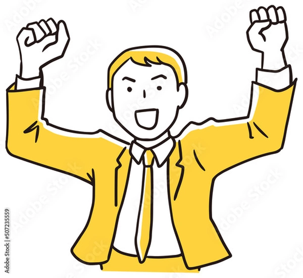 Fototapeta 喜ぶビジネスマン