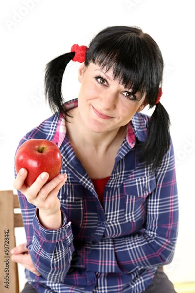 Obraz Smiling Girl With Apple