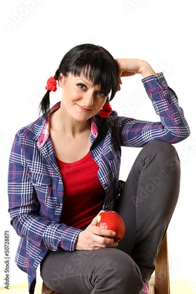 Obraz Girl With Red Apple