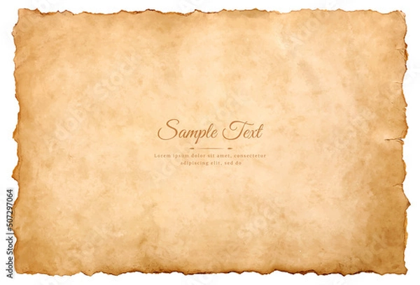 Obraz Vector old parchment paper sheet vintage aged or texture isolated on white background