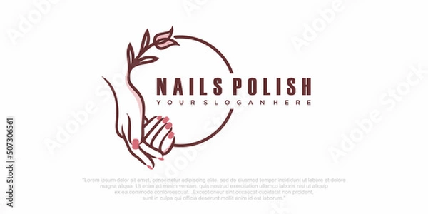Fototapeta Beauty nail salon logo illustration
