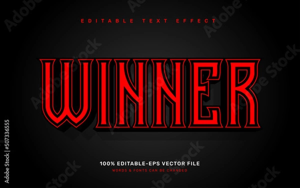 Fototapeta Winner editable text effect template