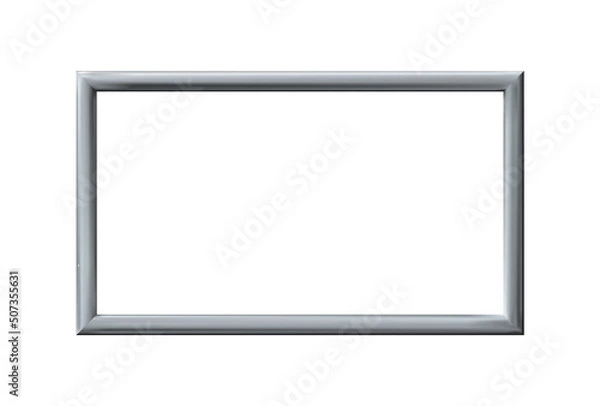 Fototapeta Metal or silver rectangle realistic frame. Vector