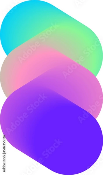 Fototapeta Vibrant Colorful Fluid Abstract 3D Gradient Blend Curves Shape