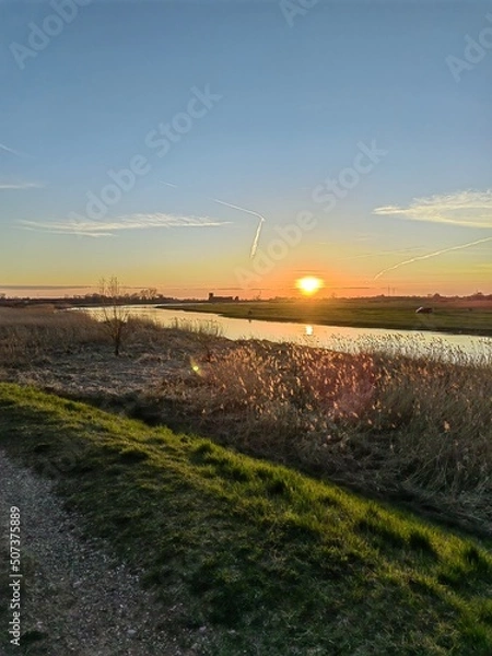 Obraz sunset over the river